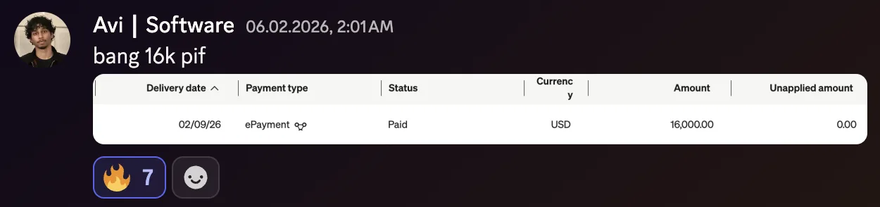 Avi: $16,000 paid in full