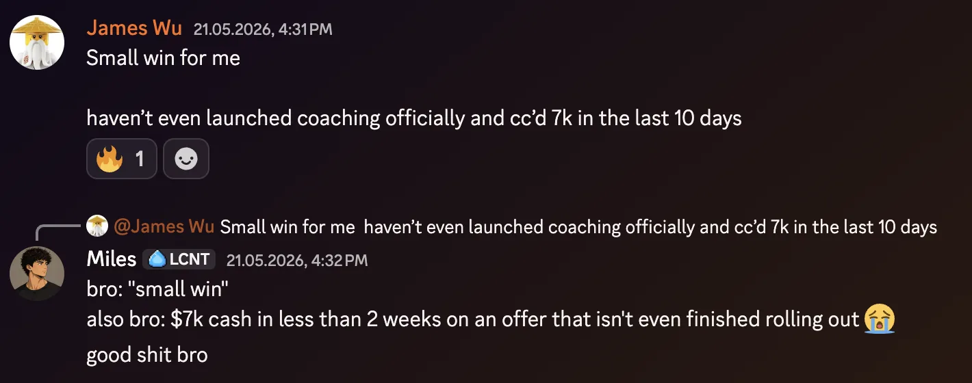 James Wu: 7k cash collected in 10 days before officially launching, Miles reacting