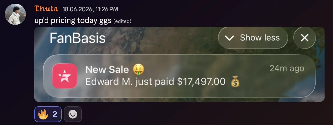 Thuta: $17,497 paid in full on the first day of a price increase