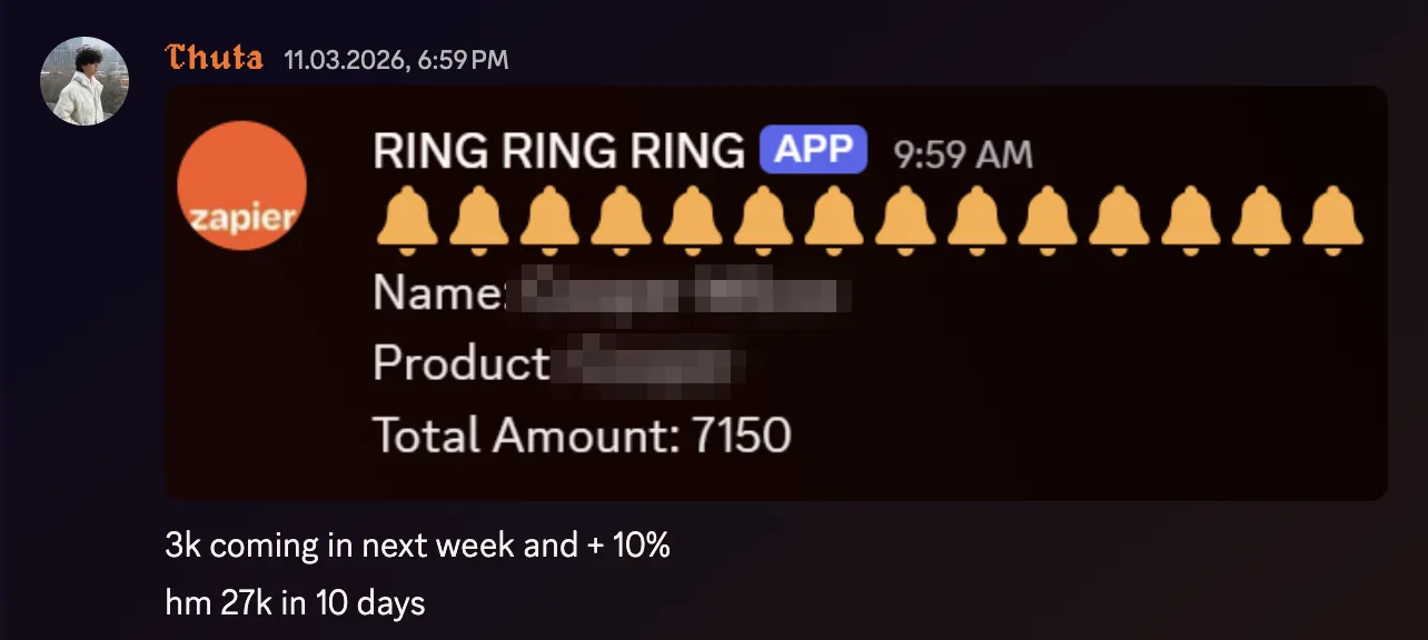 Thuta: $7,150 sale, 27k collected in 10 days